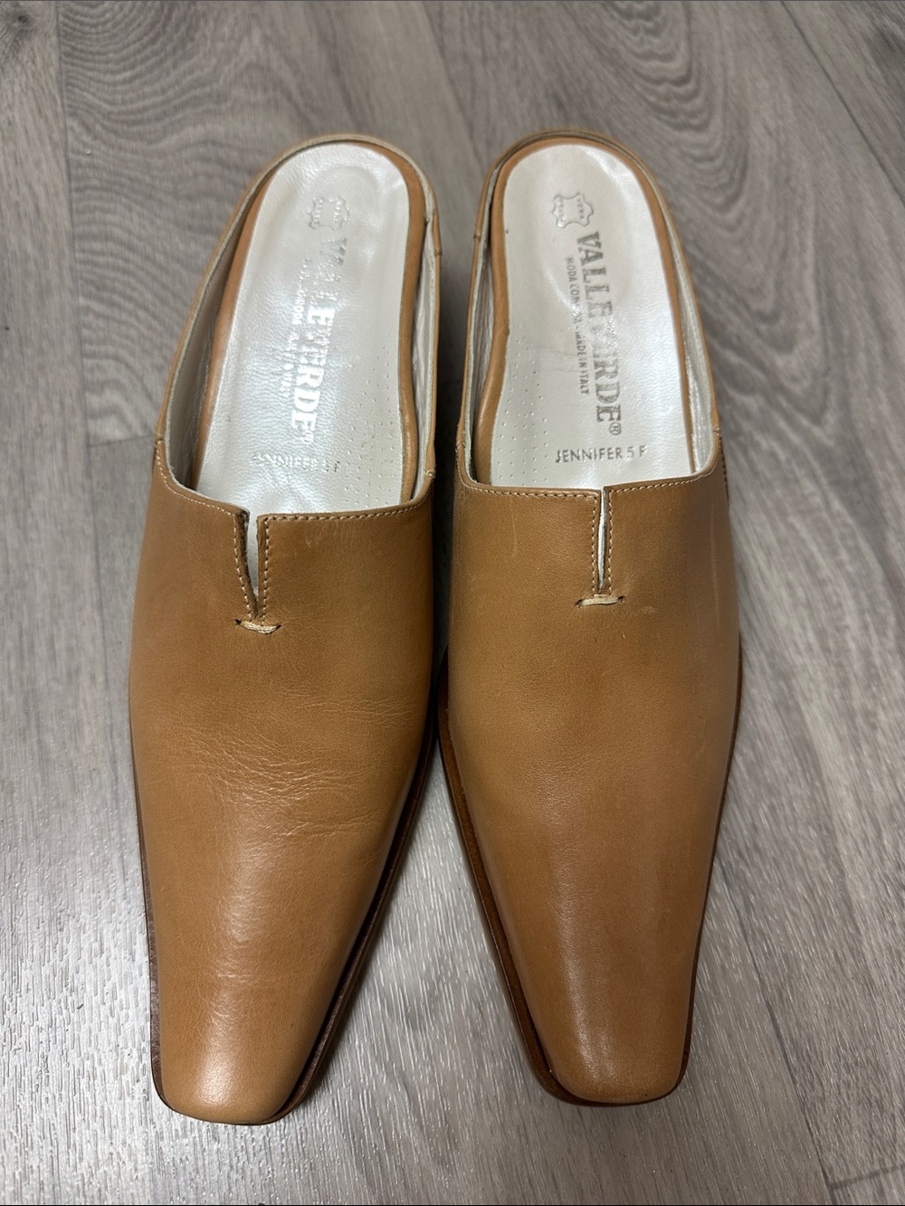 Tan Leather Slip-On Mule for women